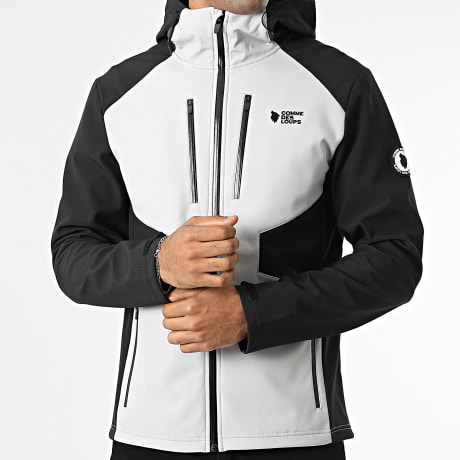 Comme Des Loups - Chaqueta con capucha y cremallera Apollo gris claro negro
