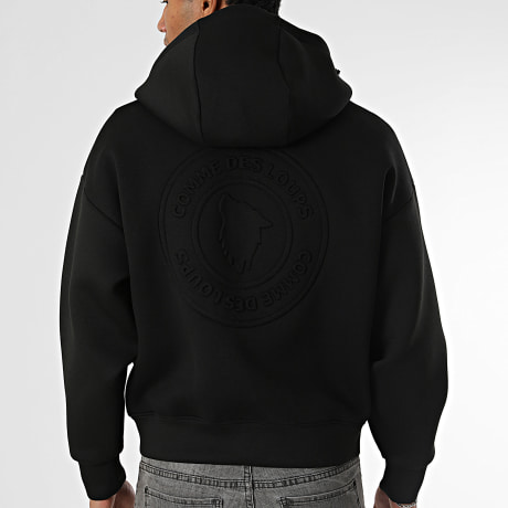 Comme Des Loups - Sudadera con capucha y cremallera Wang negro