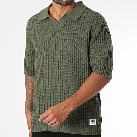 Hugo Blue - Polo Manches Courtes En Maille Spero 50557344 Vert Kaki