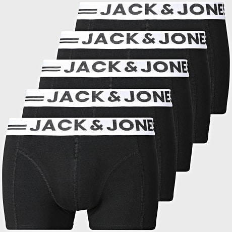 Jack And Jones - Lot De 5 Boxers Sense Noir Blanc