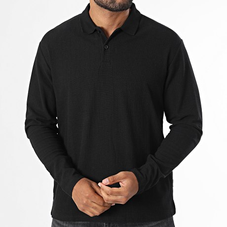 JJ Rebel - Polo de Manga Larga Bridge Negro