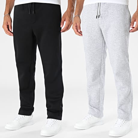 Jack And Jones - Pack de 2 Calças de fato de treino Relaxed Fit Kane Bradley Cinzento Mesclado Preto