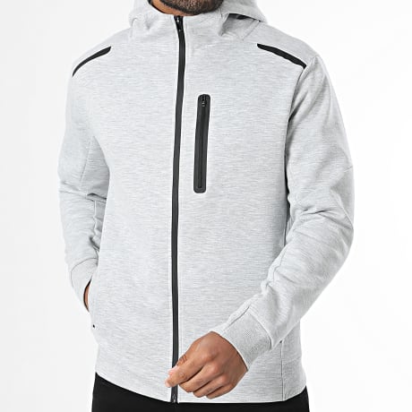 Jack And Jones - Jas Met Rits Capuchon Fusion Lichtgrijs Gemêleerd