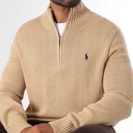 Polo Ralph Lauren - Sweater Zipped Collar Original Player Camel