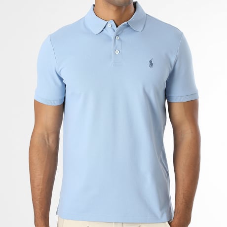 Polo Ralph Lauren - Polo Kurzarm Slim Stretch Mesh Original Player Hellblau