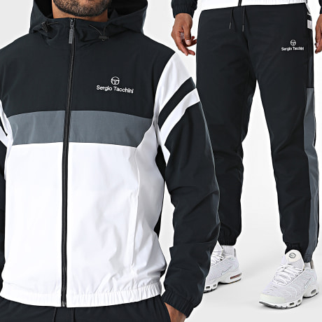 Sergio Tacchini - Conjunto de pantalón chándal Musa 41731 41730 Blanco Negro Gris Antracita