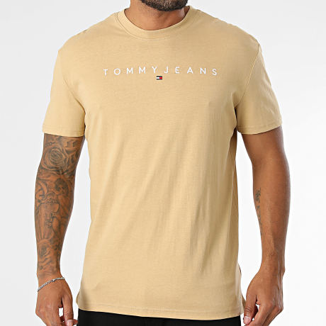 Tommy Jeans - Camiseta Linear Logo 0744 Camel