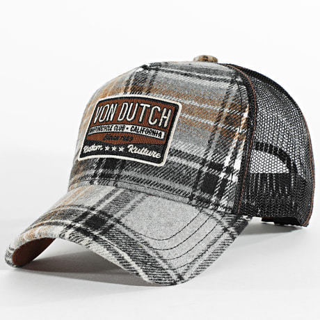 Von Dutch - Casquette Trucker Car Gris Clair Noir
