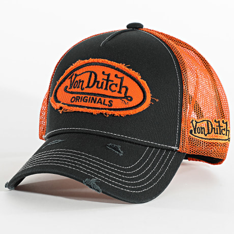 Von Dutch - Casquette Trucker Urb Noir Orange