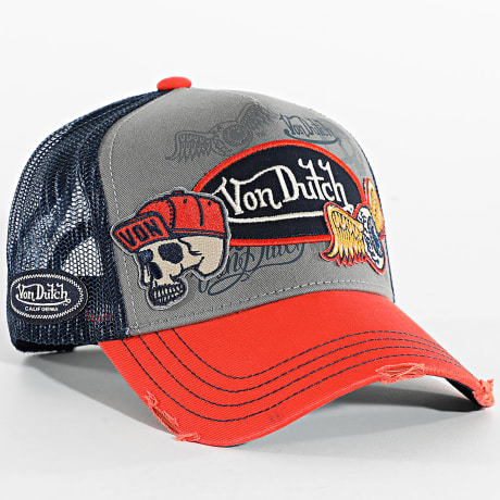 Von Dutch - Pet Trucker Patches Grijs Oranje Marineblauw