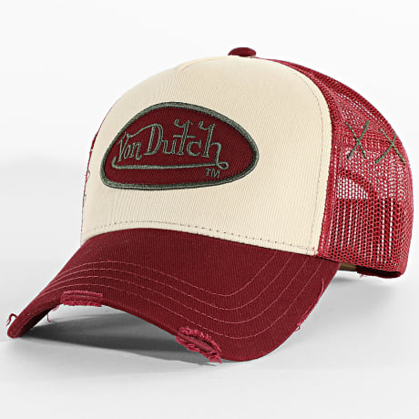 Von Dutch - Casquette Trucker Used Beige Bordeaux
