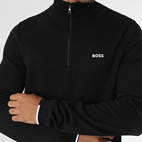 BOSS - Sweat Col Zippé Ever 50556146 Noir