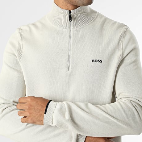 BOSS - Sweat Col Zippé Ever 50556146 Beige
