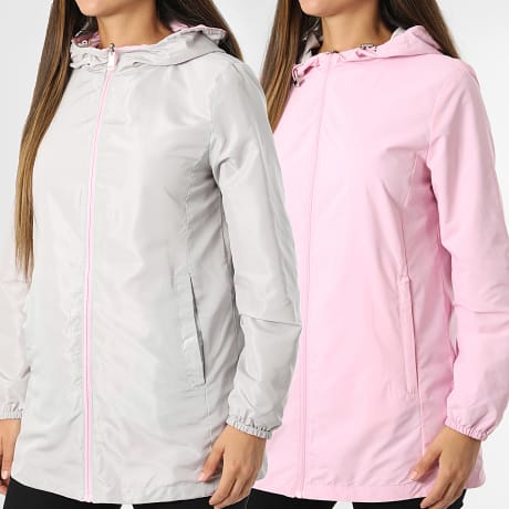 Classic Series - Coupe-Vent Réversible Femme 101 Rose Clair Gris Clair