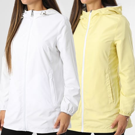 Classic Series - Coupe-Vent Réversible Femme 101 Blanc Jaune Clair