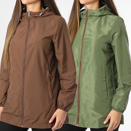Classic Series - Coupe-Vent Réversible Femme 101 Marron Vert Kaki