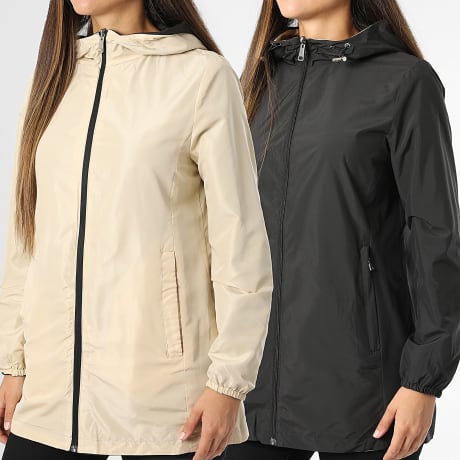 Classic Series - Coupe-Vent Réversible Femme 101 Noir Beige