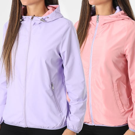 Classic Series - Coupe-Vent Capuche Réversible Femme 100 Violet Rose