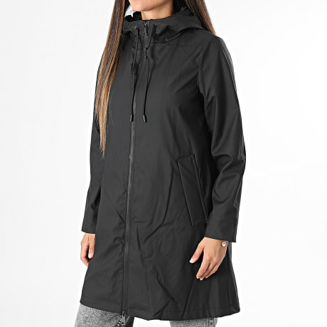 Classic Series - Coupe-vent Capuche Long Imperméable Femme 058 Noir