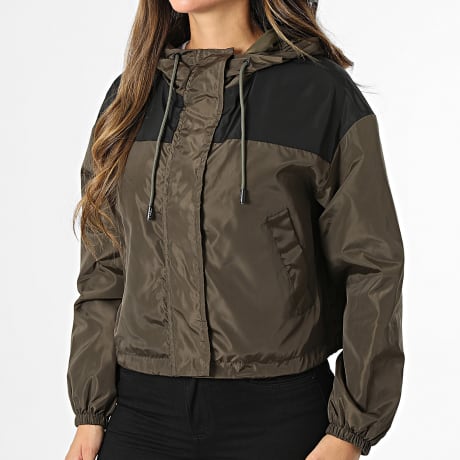 Classic Series - Coupe-Vent Capuche Femme 055 Vert Kaki Noir