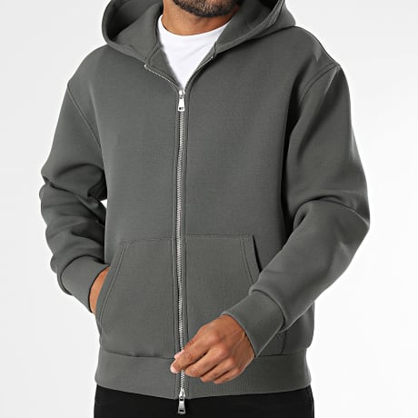 Ikao - Sweat Zippé Capuche 640 Gris Anthracite