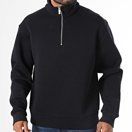 Ikao - Sweat Col Zippé 662 Bleu Marine
