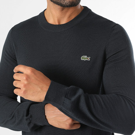 Lacoste - Pull Regular Fit Logo Brodé Crocodile Bleu Marine Foncé