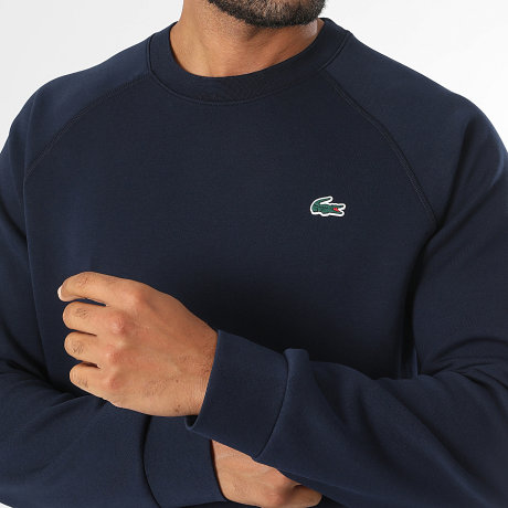 Lacoste - Sweat Crewneck Regular Fit Logo Crocodile Bleu Marine