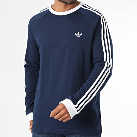 Adidas Originals - Camiseta Manga Larga A Bandas 3 Stripes Long Sleeve KT5066 Azul Marino