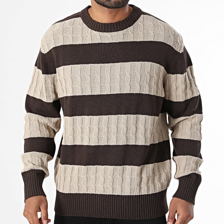 Classic Series - Pull Pierre Knit Beige Foncé Marron