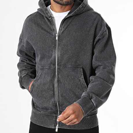 Classic Series - Sweat Capuche Zippé Scott Noir Délavé
