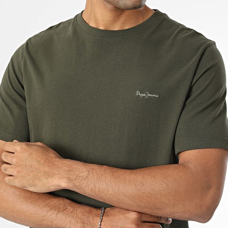 Pepe Jeans - Tee Shirt Regular Fit PM5010596 Vert Kaki