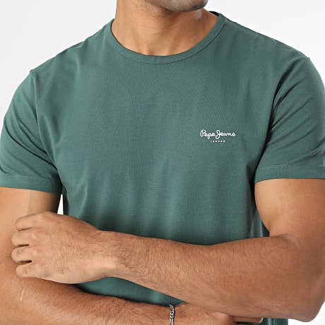 Pepe Jeans - Tee Shirt Slim Original Basic PM5010180 Vert Foncé