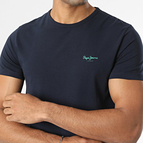 Pepe Jeans - Tee Shirt Original Basic 3 PM5010540 Bleu Marine