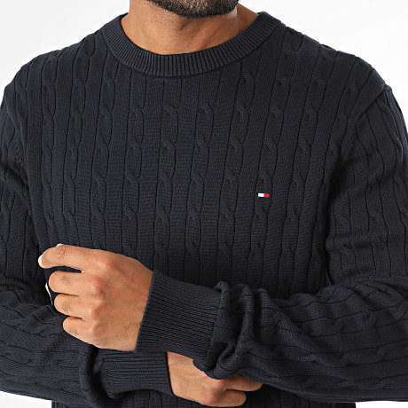 Tommy Hilfiger - Pull Classic Cotton Cable 3132 Bleu Marine
