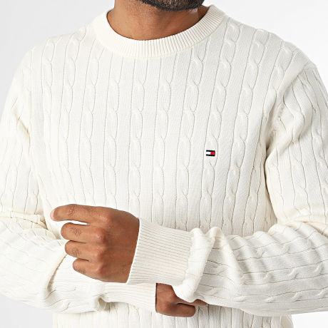Tommy Hilfiger - Pull Classic Cotton Cable 3132 Beige Clair