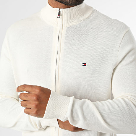 Tommy Hilfiger - Gilet Zippé Essential Cotton 6517 Beige Clair