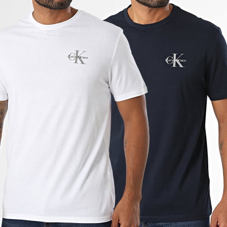 Calvin Klein - Set aus 2 T-Shirts RF279 Weiß Marineblau