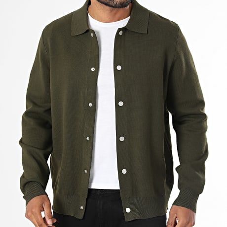 Frilivin - Cardigan Boutonné 172 Vert Kaki