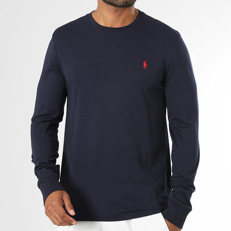 Polo Ralph Lauren - Camiseta manga larga Custom Slim Original Player Azul Marino Rojo