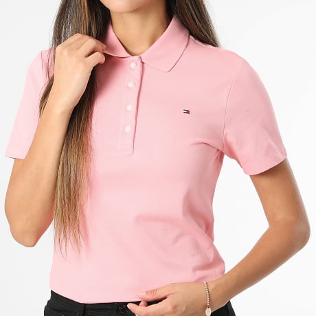 Tommy Hilfiger - Polo Manga Corta Slim Mujer 1985 3225 Rosa