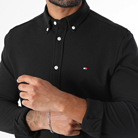 Tommy Hilfiger - Hemd Lange Mouwen Knitted Shirt Slim Fit 4587 Zwart