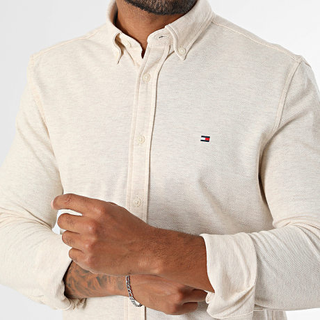 Tommy Hilfiger - Chemise Manches Longues Knitted Shirt Slim Fit 4587 Beige