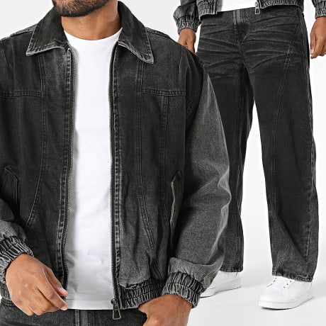 Uniplay - Completo Giacca in Jean e Jean Regular Fit 763 Nero