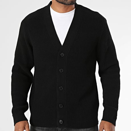 Only And Sons - Cardigan Boutonné Rome Noir