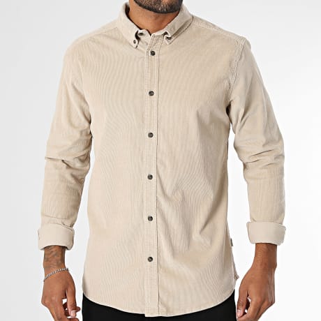 Only And Sons - Hemd Langarm Cord Michael Beige