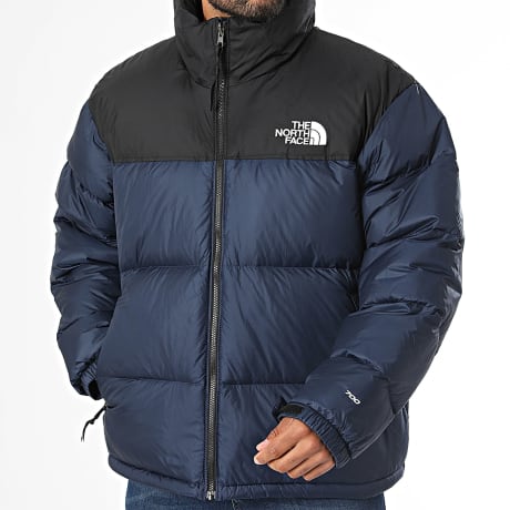 The North Face - Piumino con cappuccio Retro Nuptse 1996 A3C8D Blu Navy Nero