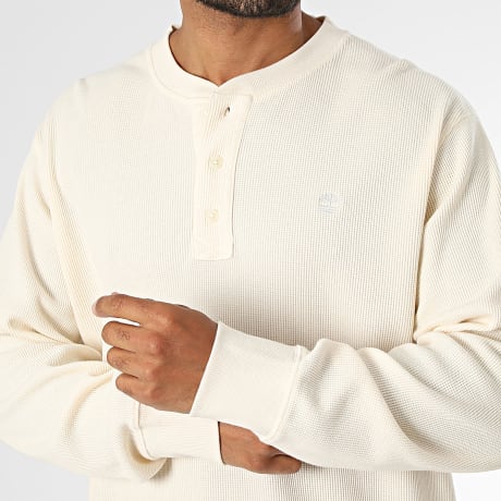Timberland - Polo manga larga Waffle Henley 0YHA6 beige claro