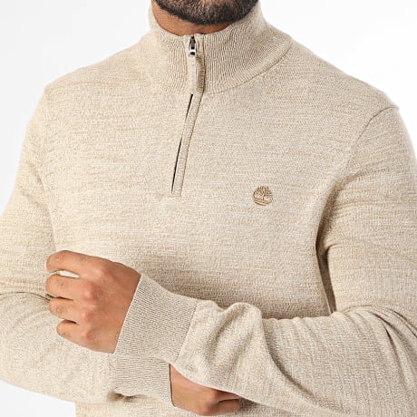 Timberland - Sweat Col Zippé Cotton 1/4 0YHAY Beige