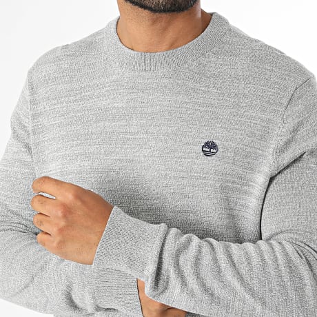 Timberland - Jersey Cotton Crew Regular Fit 0YHAZ Gris Jaspeado
